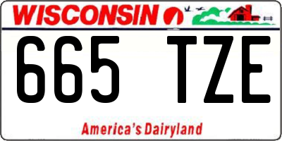 WI license plate 665TZE