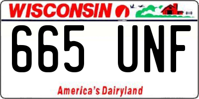 WI license plate 665UNF
