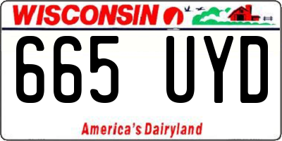 WI license plate 665UYD