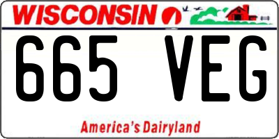 WI license plate 665VEG