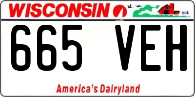 WI license plate 665VEH