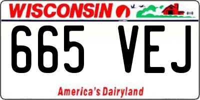 WI license plate 665VEJ