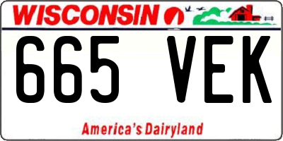 WI license plate 665VEK