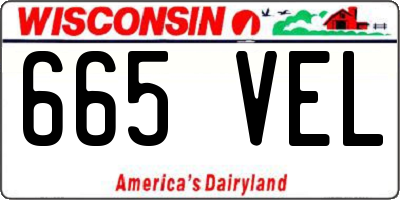 WI license plate 665VEL