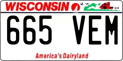 WI license plate 665VEM
