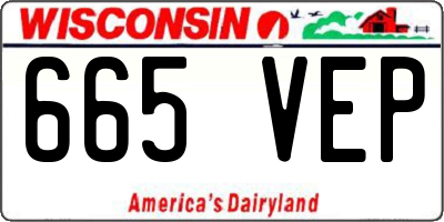 WI license plate 665VEP