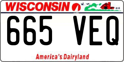 WI license plate 665VEQ