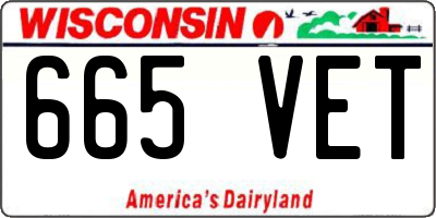 WI license plate 665VET