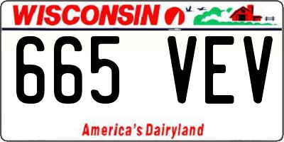 WI license plate 665VEV
