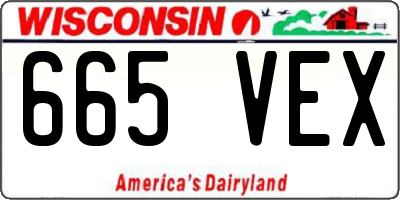 WI license plate 665VEX