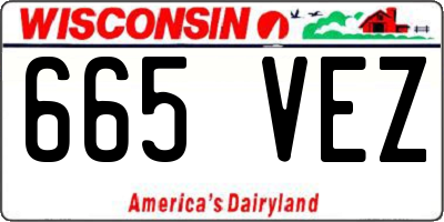 WI license plate 665VEZ