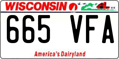 WI license plate 665VFA