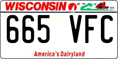 WI license plate 665VFC