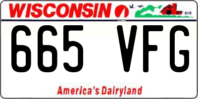 WI license plate 665VFG