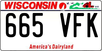WI license plate 665VFK