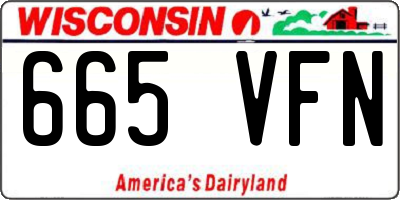 WI license plate 665VFN