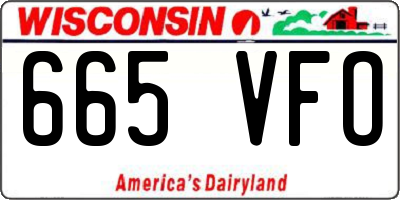 WI license plate 665VFO