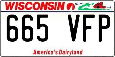 WI license plate 665VFP