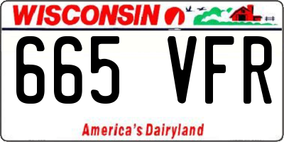 WI license plate 665VFR
