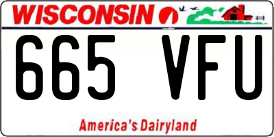 WI license plate 665VFU