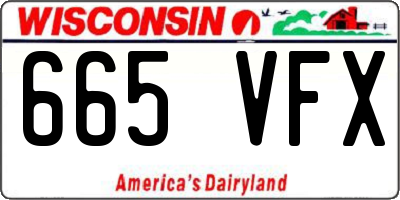WI license plate 665VFX