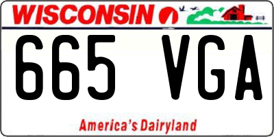 WI license plate 665VGA