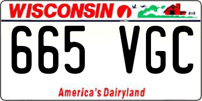 WI license plate 665VGC