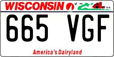 WI license plate 665VGF