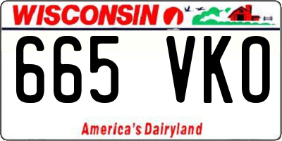 WI license plate 665VKO
