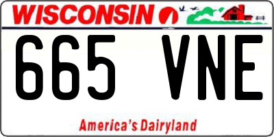 WI license plate 665VNE
