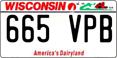 WI license plate 665VPB