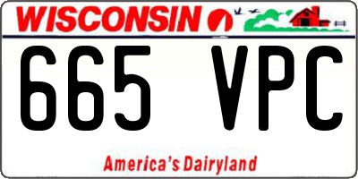 WI license plate 665VPC