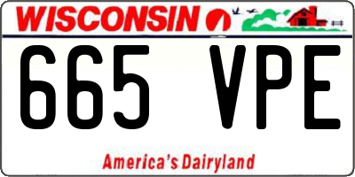 WI license plate 665VPE