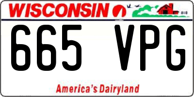 WI license plate 665VPG