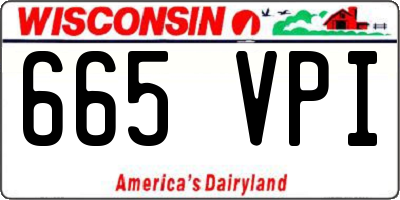 WI license plate 665VPI