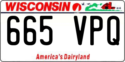 WI license plate 665VPQ