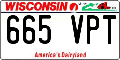 WI license plate 665VPT