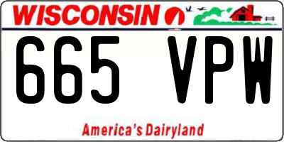 WI license plate 665VPW