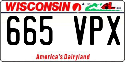 WI license plate 665VPX