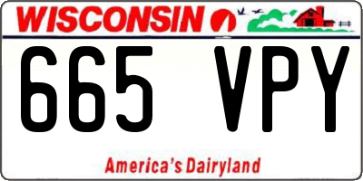WI license plate 665VPY