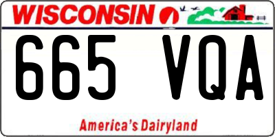 WI license plate 665VQA