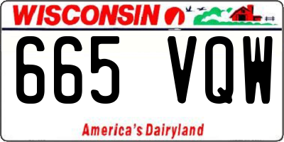 WI license plate 665VQW