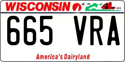 WI license plate 665VRA
