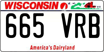 WI license plate 665VRB
