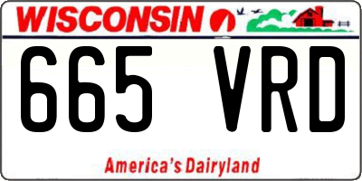 WI license plate 665VRD