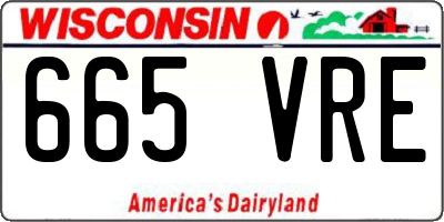 WI license plate 665VRE