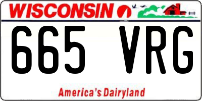 WI license plate 665VRG