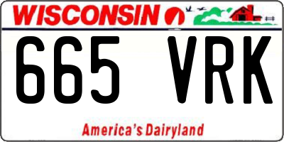 WI license plate 665VRK