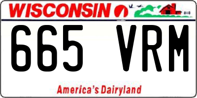 WI license plate 665VRM