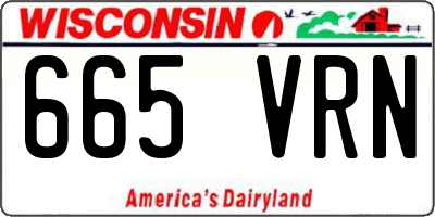 WI license plate 665VRN